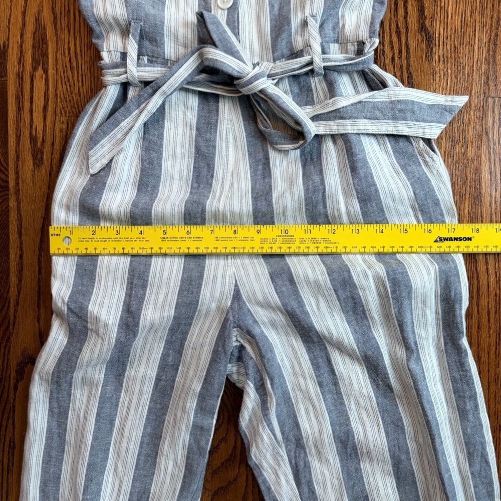 Rails Harper Laguna Stripe Linen Blend Jumpsuit Romper Belted Pockets Small NWT - Picture 11 of 12